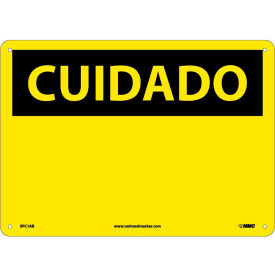 National Marker Company SPC1AB Spanish Aluminum Sign - Cuidado Blank image.