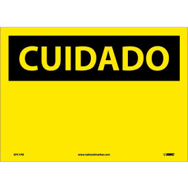 National Marker Company SPC1PB Spanish Vinyl Sign - Cuidado Blank image.