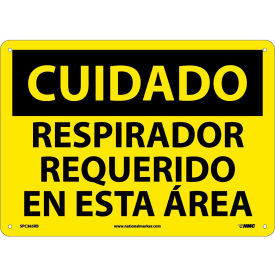 National Marker Company SPC365RB Spanish Plastic Sign - Cuidado Respirador Requerido En Esta Area image.