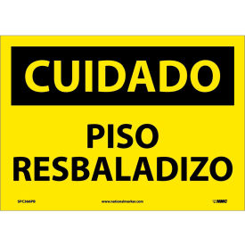 National Marker Company SPC366PB Spanish Vinyl Sign - Cuidado Piso Resbaladizo image.