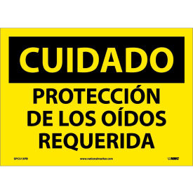 National Marker Company SPC513PB NMC™ Spanish Vinyl Sign, Cuidado Proteccin De Los Oidos Requerida, 14"W x 10"H image.