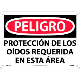 Spanish Plastic Sign - Peligro Proteccion Do Los Oidos Requerida En Esta Area