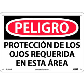 National Marker Company SPD201AB Spanish Aluminum Sign - Peligro Proteccin De Los Ojos Requerida image.