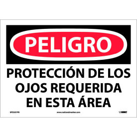 National Marker Company SPD201PB Spanish Vinyl Sign - Peligro Proteccion De Los Ojos Requerida image.