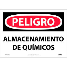 National Marker Company SPD239PB Spanish Vinyl Sign - Peligro Almacenamiento De Qumicos image.