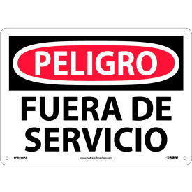 National Marker Company SPD365AB Spanish Aluminum Sign - Peligro Fuera De Servicio image.