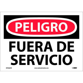 National Marker Company SPD365PB Spanish Vinyl Sign - Peligro Fuera De Servicio image.