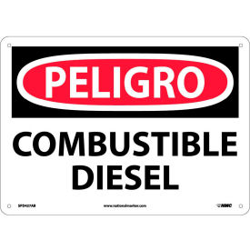 National Marker Company SPD427AB Spanish Aluminum Sign - Peligro Combustible Diesel image.