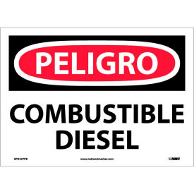 National Marker Company SPD427PB Spanish Vinyl Sign - Peligro Combustible Diesel image.