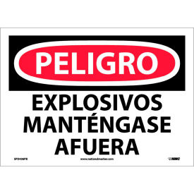 National Marker Company SPD436PB Spanish Vinyl Sign - Peligro Explosivos Mantengase Afuera image.