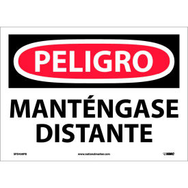 National Marker Company SPD450PB Spanish Vinyl Sign - Peligro Mantngase Distante image.