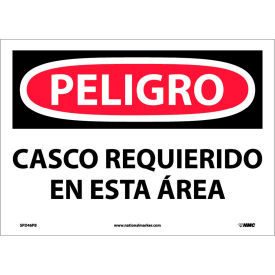 National Marker Company SPD46PB Spanish Vinyl Sign - Peligro Casco Requerido En Esta Area image.