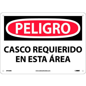 National Marker Company SPD46RB Spanish Plastic Sign - Peligro Casco Requerido En Esta Area image.