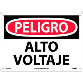 National Marker Company SPD49AB Spanish Aluminum Sign - Peligro Alto Voltaje image.