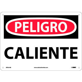 National Marker Company SPD51AB Spanish Aluminum Sign - Peligro Caliente image.