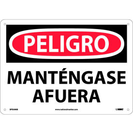 National Marker Company SPD59AB Spanish Aluminum Sign - Peligro Mantngase Afuera image.