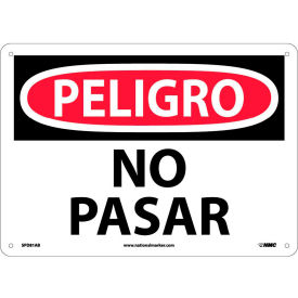 National Marker Company SPD81AB Spanish Aluminum Sign - Peligro No Pasar image.