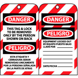 National Marker Company SPLOTAG1 NMC™ SPLOTAG1 This Bilingual Lockout Tag & Lock To Be Removed Only By The Person Shown image.