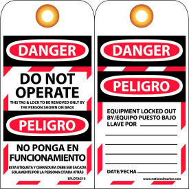 Bilingual Lockout Tags - Do Not Operate - Bloqueado No Ponga En Funcionamiento