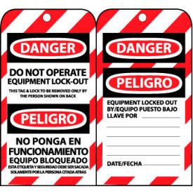 Bilingual Lockout Tags - Do Not Operate Equipment Lock-Out