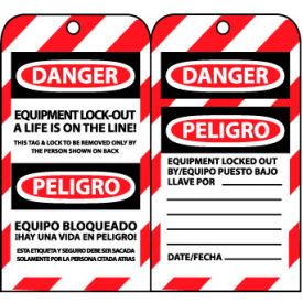 Bilingual Lockout Tags - Equipment Lock-Out A Life Is On The Line