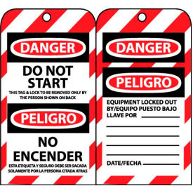 National Marker Company SPLOTAG15 Bilingual Lockout Tags - Do Not Start image.