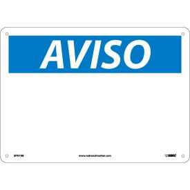 National Marker Company SPN1RB Spanish Plastic Sign - Aviso Blank image.