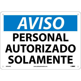 National Marker Company SPN34AB Spanish Aluminum Sign - Aviso Personal Autorizado Solamente image.