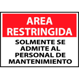 National Marker Company SPRA15AB Restricted Area Aluminum - Spanish - Solomente Se Admite Al Personal De image.