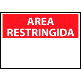 National Marker Company SPRA1AB Restricted Area Aluminum - Spanish - Area Restringida Blank with Header Only image.