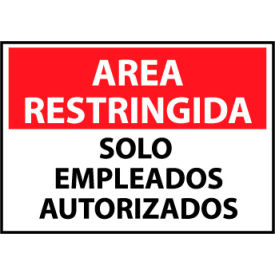 National Marker Company SPRA4AB Restricted Area Aluminum - Spanish - Solo Empleados Autorizados image.