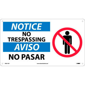 National Marker Company SPSA112R NMC™ Bilingual Plastic Safety Sign, Notice No Trespassing, 18"W x 10"H image.