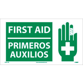National Marker Company SPSA119P Bilingual Vinyl Sign - First Aid image.