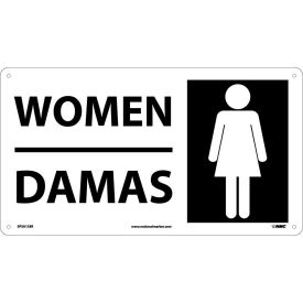 National Marker Company SPSA138R Bilingual Plastic Sign - Women image.