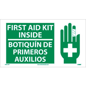 National Marker Company SPSA172P Bilingual Vinyl Sign - First Aid Kit Inside image.