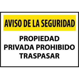 National Marker Company SPSN26AC Security Notice Aluminum - Propiedad Privada Prohibido Traspasar image.