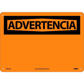 National Marker Company SPW1AB Spanish Aluminum Sign - Advertencia Blank image.