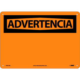 National Marker Company SPW1RB Spanish Plastic Sign - Advertencia Blank image.