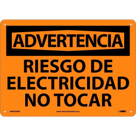 National Marker Company SPW500AB Spanish Aluminum Sign - Advertencia Riesgo De Electricidad No Tocar image.