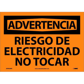 National Marker Company SPW500PB Spanish Vinyl Sign - Advertencia Riesgo De Electricidad No Tocar image.