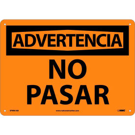 National Marker Company SPW81AB Spanish Aluminum Sign - Advertencia No Pasar image.