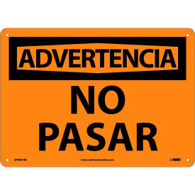 National Marker Company SPW81RB Spanish Plastic Sign - Advertencia No Pasar image.