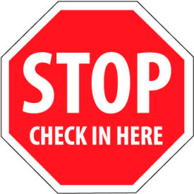 National Marker Company SS4R Security Stop Sign - Stop Check In Here image.