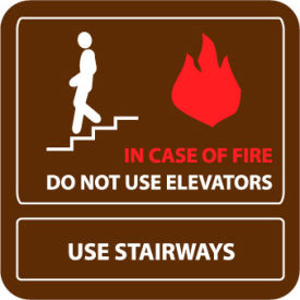 Pan-A-Vue Sign - In Case Of Fire Do Not Use Elevators Use Stairways