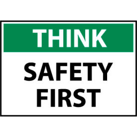 National Marker Company TS110AB Think Osha 7x10 Vinyl - Safety First image.