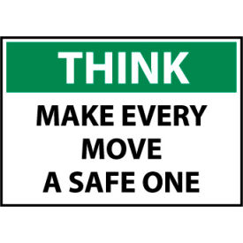 National Marker Company TS133PB Think Osha 10x14 Vinyl - Make Every Move A Safe One image.