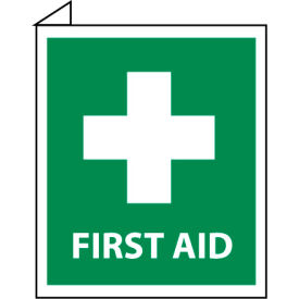National Marker Company TV1 Facility Flange Sign - First Aid image.