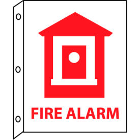 National Marker Company TV7 NMC™ Fire Flange Plastic Sign, Fire Alarm, 8"W x 10"H, Gray image.