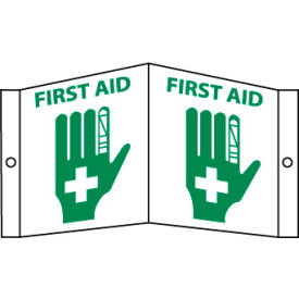 National Marker Company VS21W Facility Visi Sign - First Aid image.