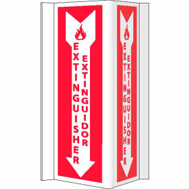 National Marker Company VS44W Fire Visi Sign - Bilingual - Fire Extinguisher Extinor image.